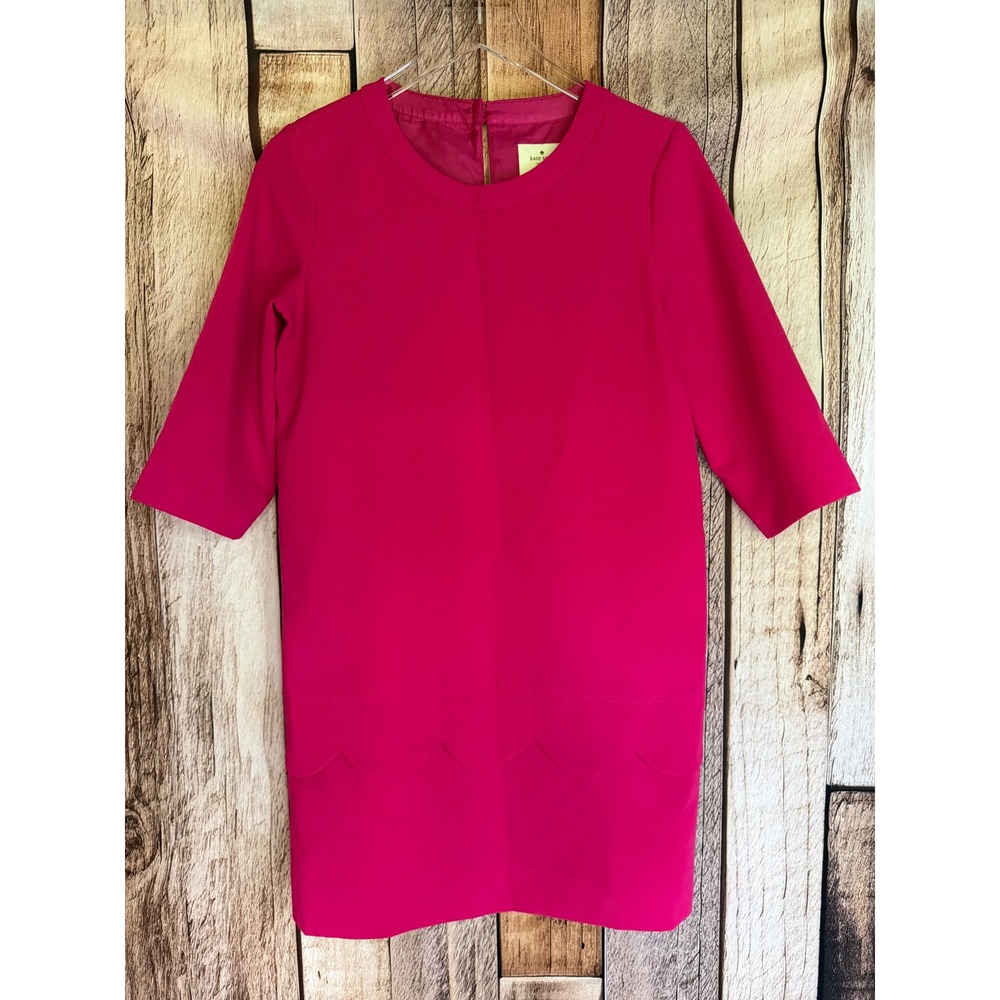 Kate Spade New York Dress Scallop Hem Shift Pink Feminine Preppy Size Size 4